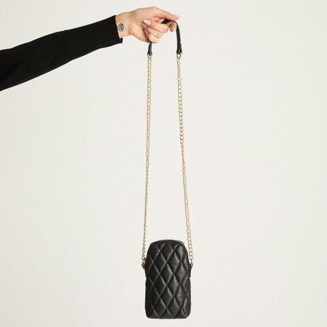 Porta Celuar De Ecocuerpo Con Cadena Negro-1