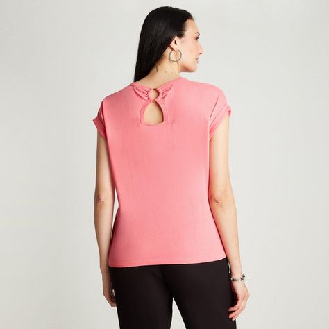 Polera Fucsia Manga Corta Estampado-2