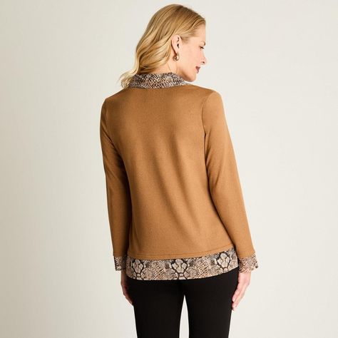 Polera Manga Larga Lanilla Twin Set Pañuelo Camel-0
