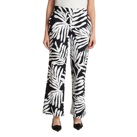 Pantalón Sport Azul Pierna Ancha Estampado Palazzo-0