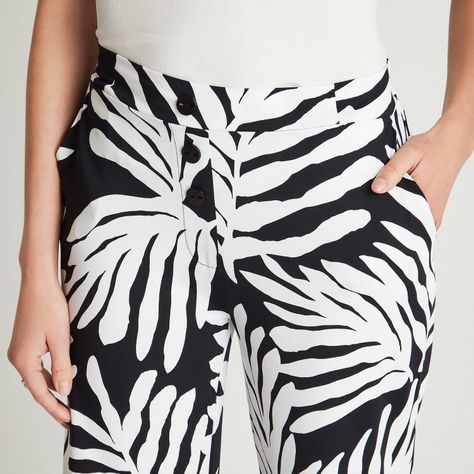 Pantalón Sport Azul Pierna Ancha Estampado Palazzo-2