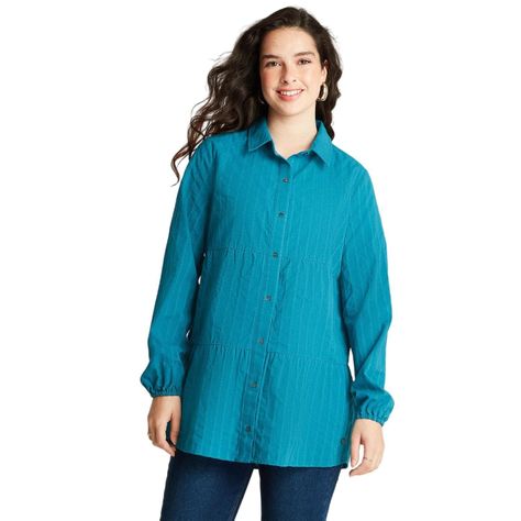 Blusa Manga Larga Tela De Fantasía Azul Petróleo-0