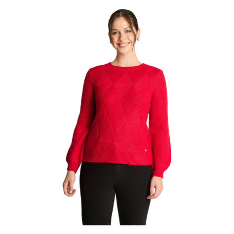 Sweater Manga Globo Rombos Rojo-0