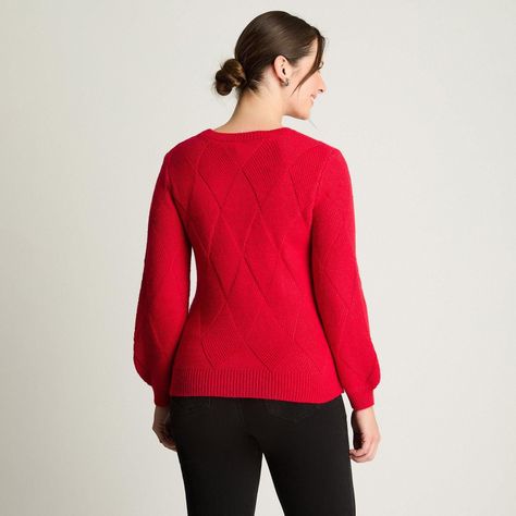 Sweater Manga Globo Rombos Rojo-1