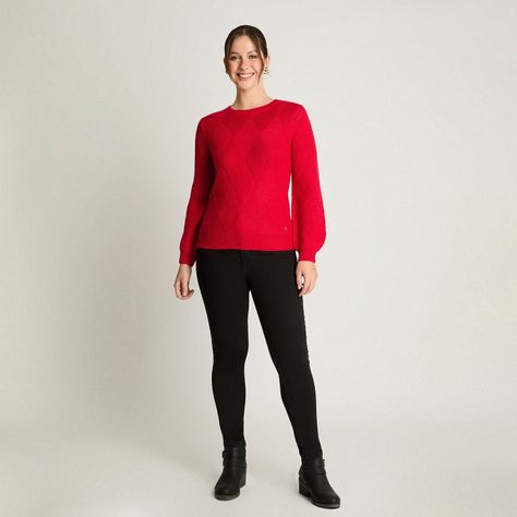 Sweater Manga Globo Rombos Rojo-3