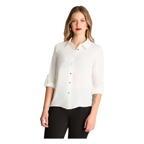 Blusa Camisera Manga Larga Crudo-0