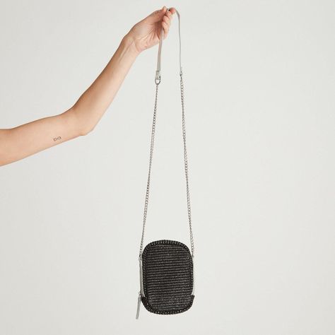 Porta Celular Raffia Negro Metalizado-2