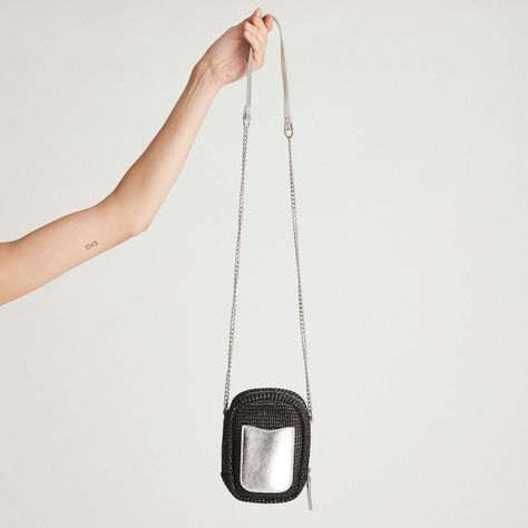 Porta Celular Raffia Negro Metalizado-3