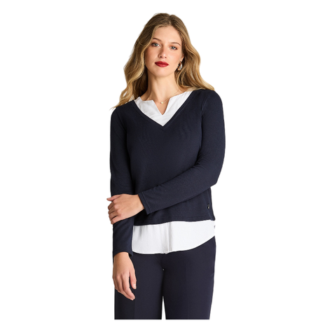 Polera Manga Larga Lanialla Twin Set Blusa Azul-0