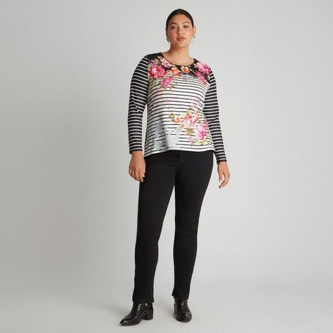 Polera Lanilla Cuello Redondo Estampada Negro-6