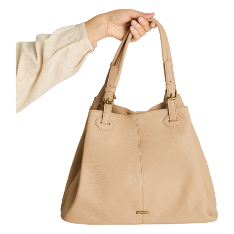 Cartera Con Strap De Pu Y Bolsillo Interno Camel-0