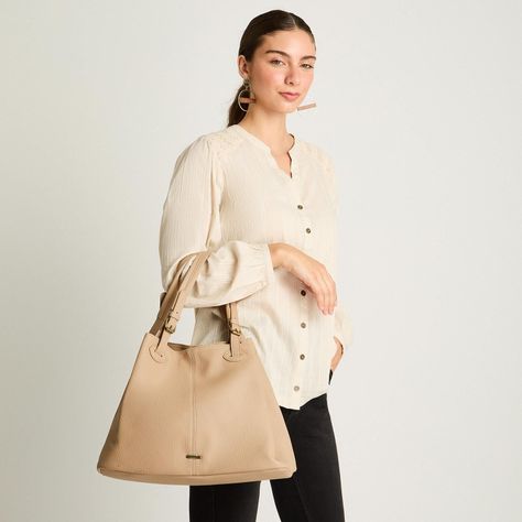 Cartera Con Strap De Pu Y Bolsillo Interno Camel-3