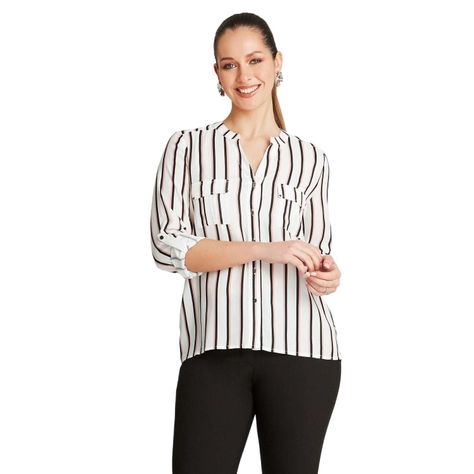 Blusa Rosa Manga Larga Estampado Cuello Mao-0