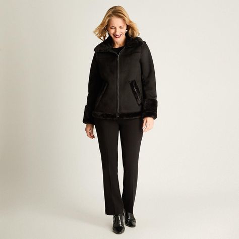 Chaqueta Bonded Manga Larga Negro-2