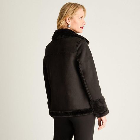 Chaqueta Bonded Manga Larga Negro-4