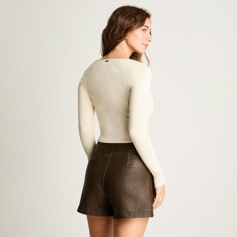 Cardigan Manga Larga Manga Larga Con Cierre Beige-1