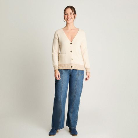 Cardigan Manga Larga Detalles De Lurex Beige-3