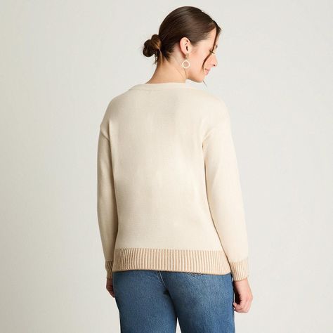 Cardigan Manga Larga Detalles De Lurex Beige-1
