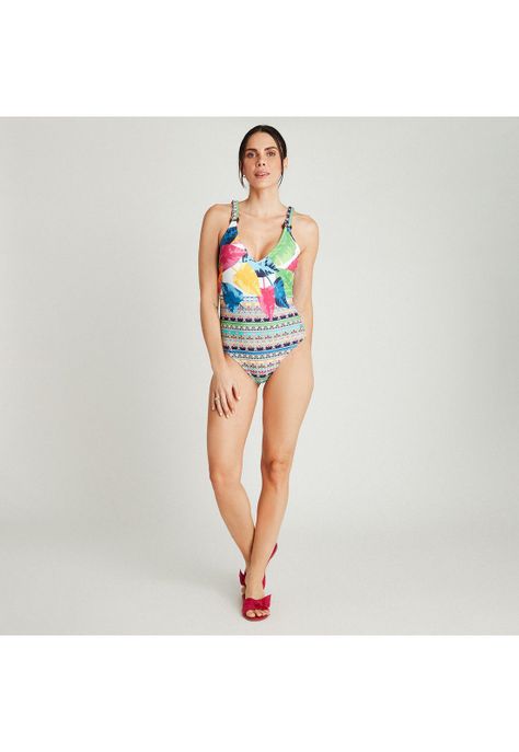 Traje De Baño 1 Pieza Estampado Crudo-1