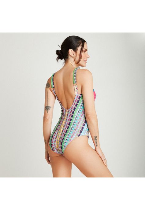 Traje De Baño 1 Pieza Estampado Crudo-2