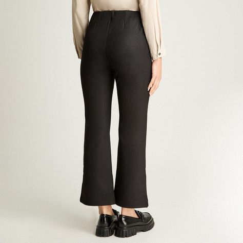 Calza Suede Mini Flare Negro-1