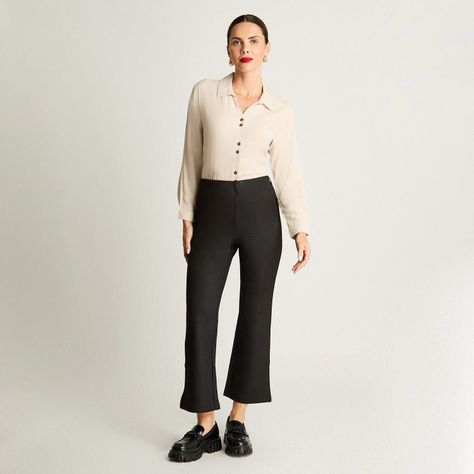 Calza Suede Mini Flare Negro-3