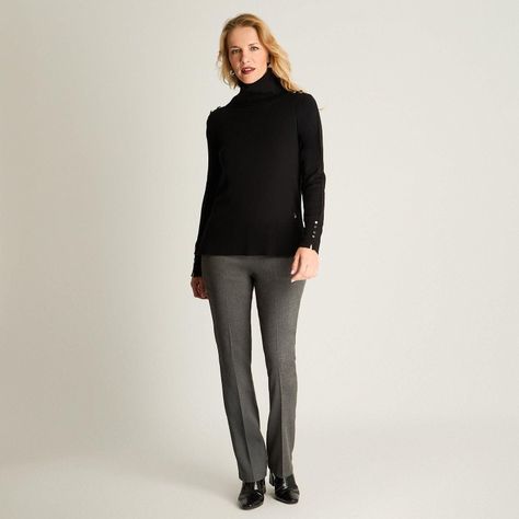 Sweater Manga Larga Cuello Alto Con Tachas Negro-2