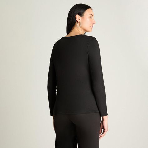 Polera Manga Larga Lanialla Escote Redondo Estampada Negro-1