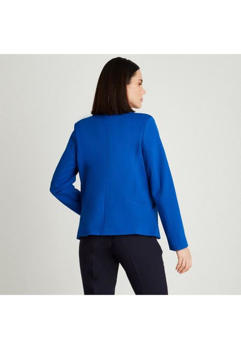 Blazer Azulino Manga Larga Cuello Solapa-1
