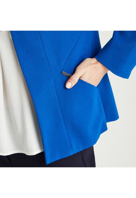 Blazer Azulino Manga Larga Cuello Solapa-2