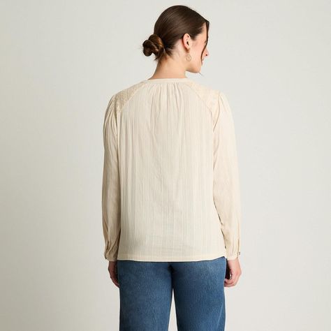 Blusa Manga Larga Aplicaciones Macrame Beige-1