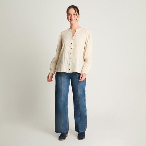 Blusa Manga Larga Aplicaciones Macrame Beige-3