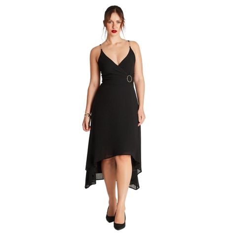 Vestido Negro Sin Manga Tirantes-0
