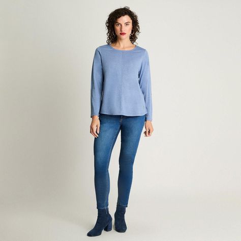 Polera Manga Larga Cuello Redondo Lurex Indigo-3