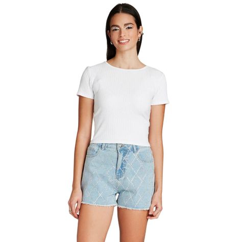 Polera Blanco Manga Corta Cuello Redondo-0