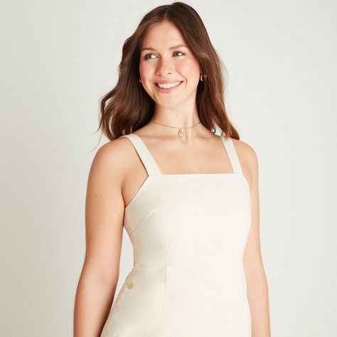 Vestido Maxi Beige Sin Manga-2