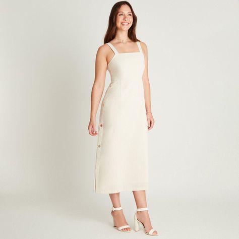 Vestido Maxi Beige Sin Manga-3