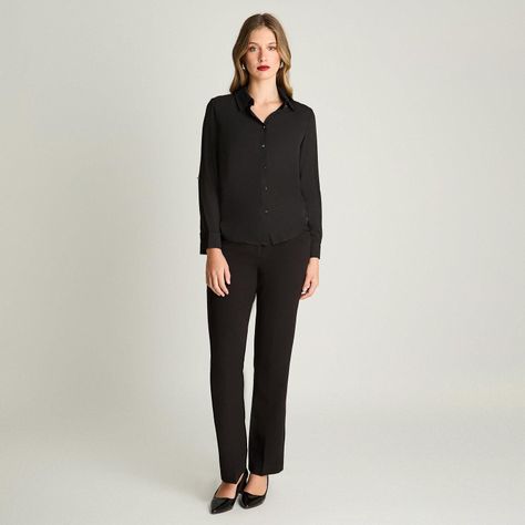 Blusa Camisera Manga Larga Negro-2