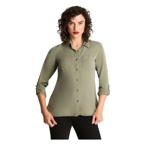 Blusa Manga Larga Lyocell Color Verde-0