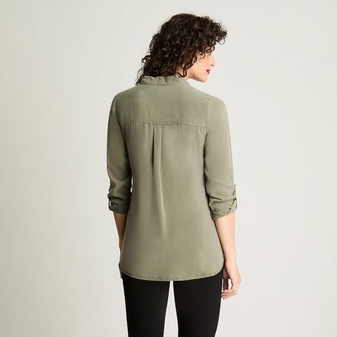 Blusa Manga Larga Lyocell Color Verde-1
