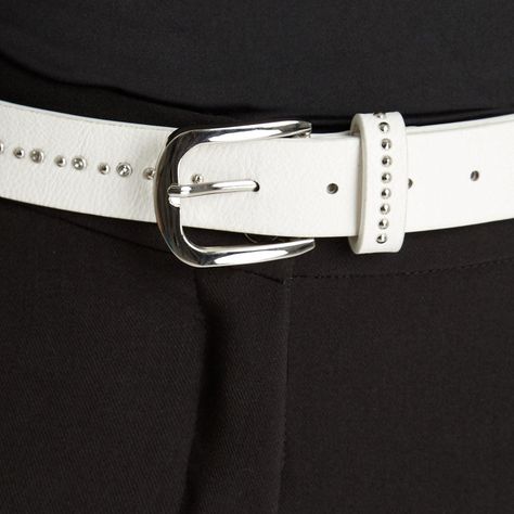 Cinturón De Pu Crudo Con Tachas En El Centro-1