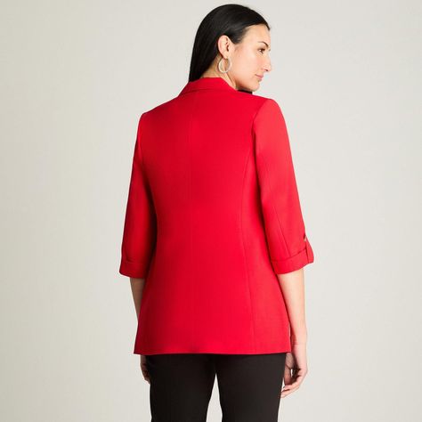 Blazer Manga Larga Roll Up Rojo-0