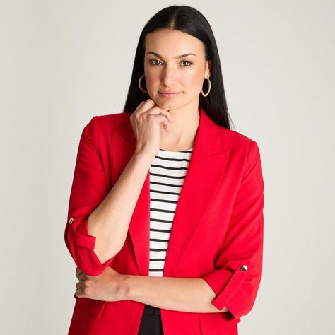 Blazer Manga Larga Roll Up Rojo-1