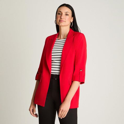 Blazer Manga Larga Roll Up Rojo-4