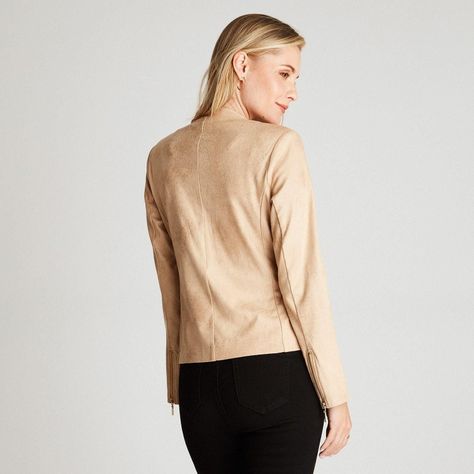 Casaca Beige Manga Larga Cuello Mao-1