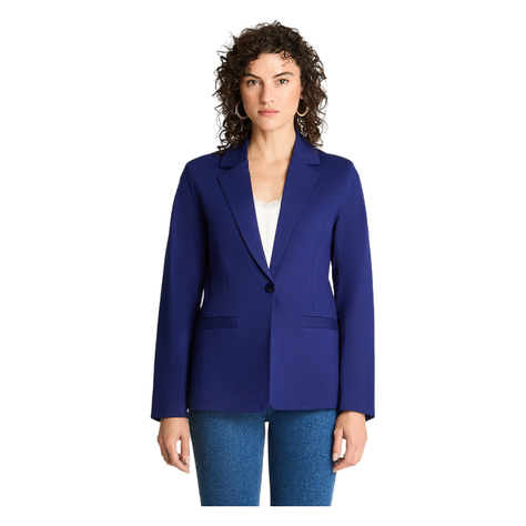 Blazer Manga Larga Punto Roma Azul-0