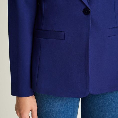 Blazer Manga Larga Punto Roma Azul-2
