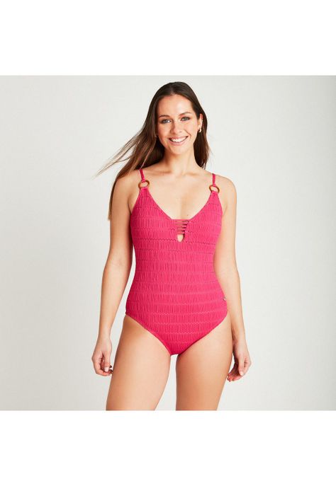 Traje De Baño 1 Pieza Estampado Magenta-0