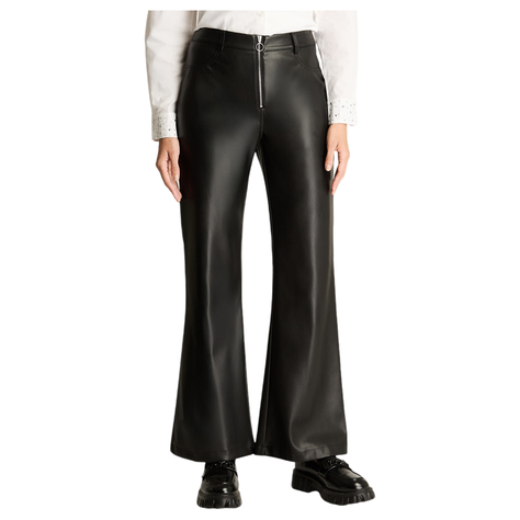 Pantalón Wide Leg Bolsillos Y Cierre Metalico Negro-4