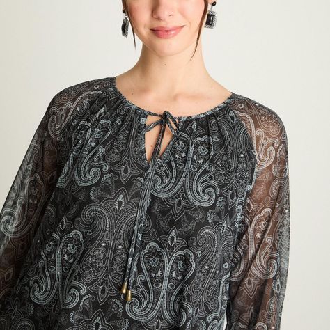 Polera Manga Larga Mesh Print Negro-2